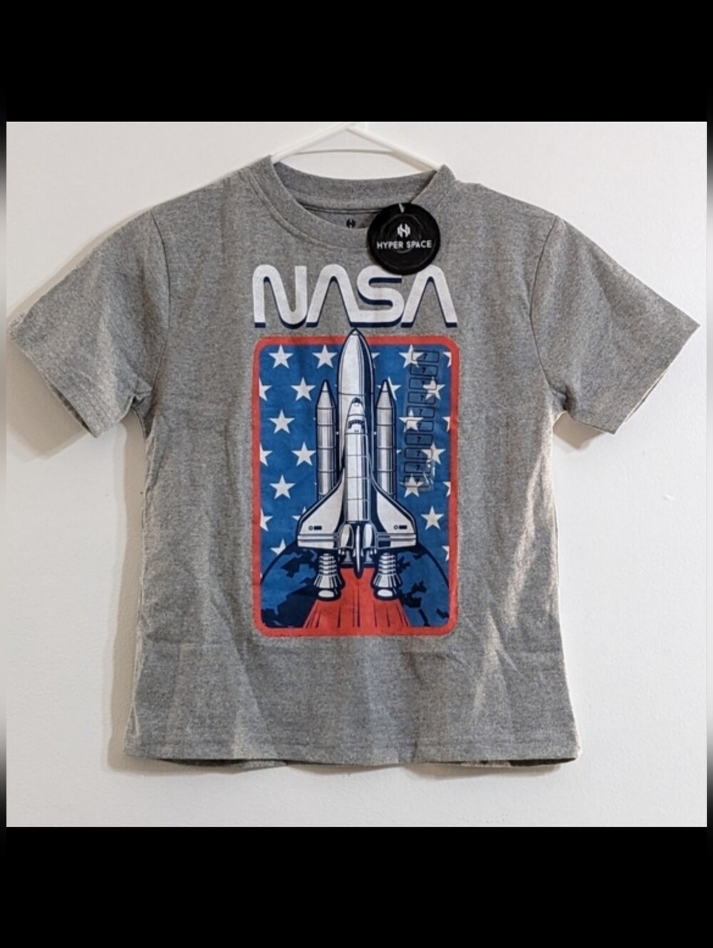 NASA Space Shuttle Boys Short Sleeve Graphic T-Shirt, Size 7, New With Tag